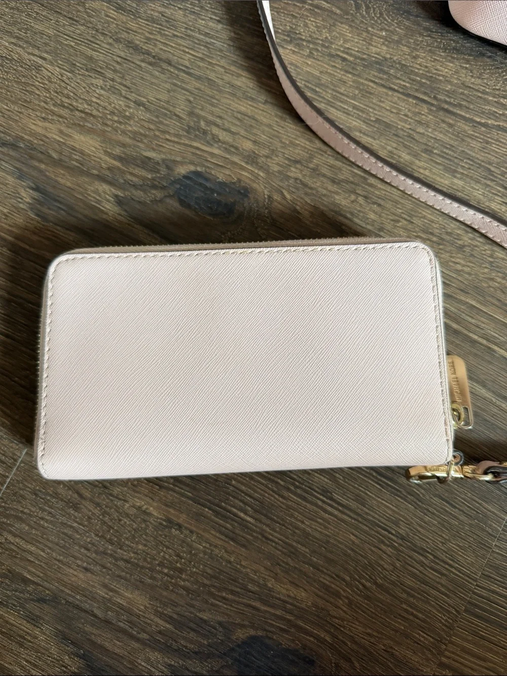 Michael Kors Blush Pink Saffiano Leather Satchel with Wristlet Wallet